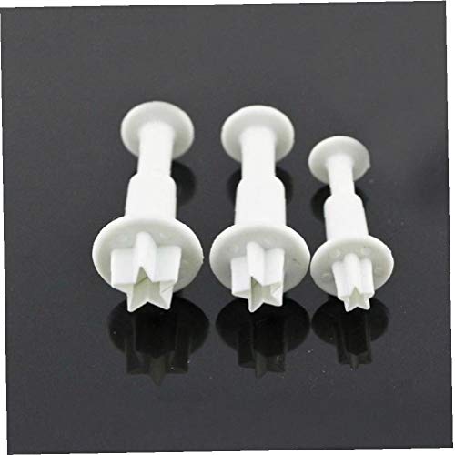 AMOYER 3pcs Mini Stern Fondant-Kuchen Plunger-Biskuit-Plätzchen-Form-Weihnachts Kuchen, der Werkzeuge von AMOYER