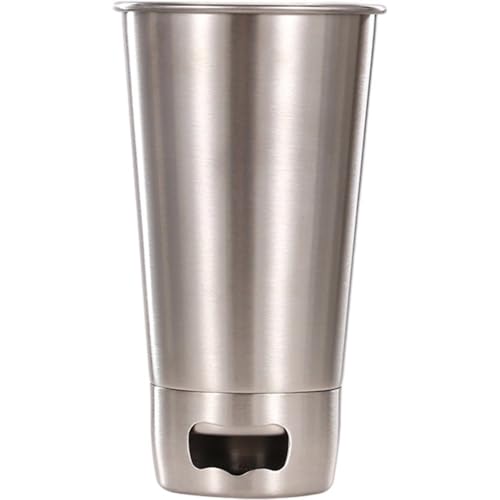 AMOYER Edelstahlbecher, Wiederverwendbarer Bierbecher Aus Metall Flaschenöffner, Trinkbecher, Bruchsichere Metallbecher, Biergeschenke Für Männer von AMOYER