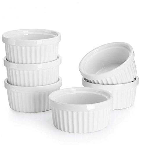 AMOYER Set von 6 Feine weiße Porzellan Ramekins Cup 6 Größen Backen Creme Brulee Pudding Custard Cups 5 * 2.6cm AMOYER Set von 6 Feine weiße Porzellan Ramekins Cup 6 Größen Backen Creme Brulee Pudding Custard Cups 5 * 2.6cm von AMOYER