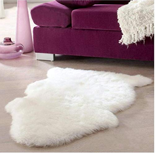 AMOYER Super Soft Lammfell Teppiche Waschbar Teppich Warm Hairy Sitzkissen Fluffy Matten für Boden Stühle Sofas Kissen 60x40cm von AMOYER