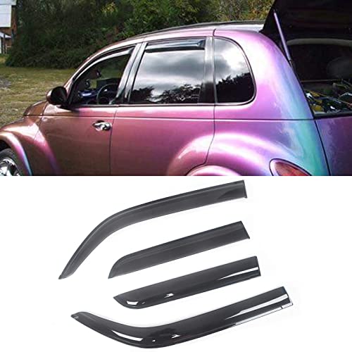 AMPACO Autofenster Windabweiser Visier für Chrysler PT Cruiser 2001-2010, Vorn und Hinten Regenabweiser Autofenster Regenschutz Seitenscheiben Fenster Vent Visiere Abweiser von AMPACO