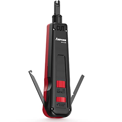 AMPCOM AM-918B RJ45 Stanzwerkzeug Werkzeug mit Kabelhaken von AMPCOM