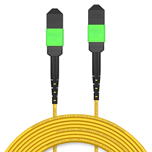 AMPCOM MPO zu MPO Trunk-Kabel 9/125μm Singlemode OS1/OS2 (12 Fasern, MPO zu MPO Female, Typ B, LSZH/Riser, UPC, Gelb) 15m von AMPCOM
