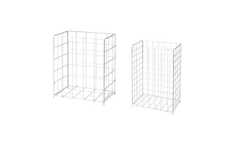 AMPri Mülleimer Sammelkorb groß – Drahtgeflecht weiß – 400 x 250 x 620 mm, 62 Liter von AMPri