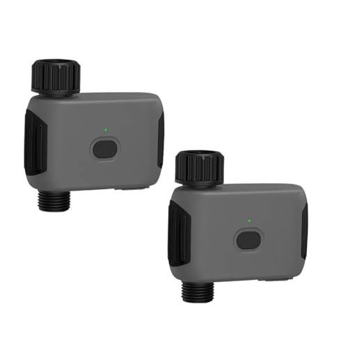 AMRTTWY Bewässerungssteuerung. Bluetooth Garten Wasser Timer Regen Verzögerung Programmierbare Automatische Sprinkler Tropf Bewässerung Ventil Wassertimer(2Pcs) von AMRTTWY