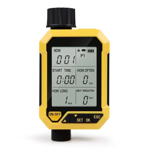 AMRTTWY Bewässerungssteuerung. Wassertimer mit großem Bildschirm, 1 Auslass, automatischer Bewässerungsregler, programmierbares zeitgesteuertes Wasserventil for den Garten Wassertimer von AMRTTWY
