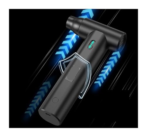 AMRTTWY Tragbarer Luftstaubgebläse. 2 STÜCKE LED-Anzei Bürstenloser Jet-Fan Elektrischer Luftsaur Mini-Fan Entfernung Jet-Trockenbläse Handheld-Kompression .Mini Staubgebläse(Black 1) von AMRTTWY