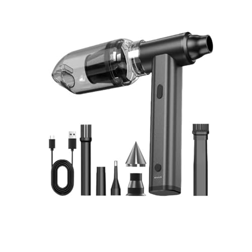 AMRTTWY Tragbarer Luftstaubgebläse. 2 STÜCKE LED-Anzei Bürstenloser Jet-Fan Elektrischer Luftsaur Mini-Fan Entfernung Jet-Trockenbläse Handheld-Kompression .Mini Staubgebläse(Black 2) von AMRTTWY