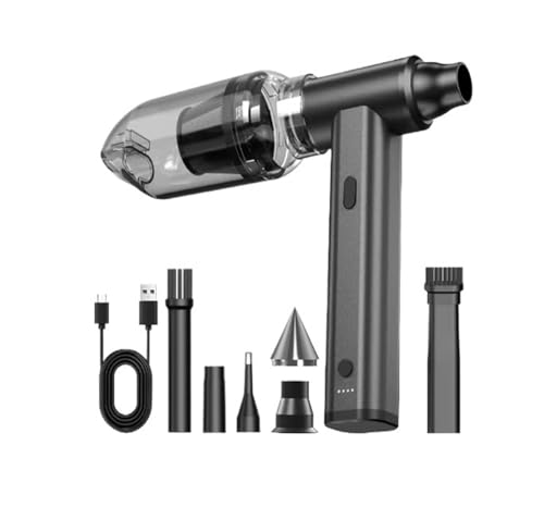 AMRTTWY Tragbarer Luftstaubgebläse. 2 STÜCKE LED-Anzei Bürstenloser Jet-Fan Elektrischer Luftsaur Mini-Fan Entfernung Jet-Trockenbläse Handheld-Kompression .Mini Staubgebläse(Black 2) von AMRTTWY