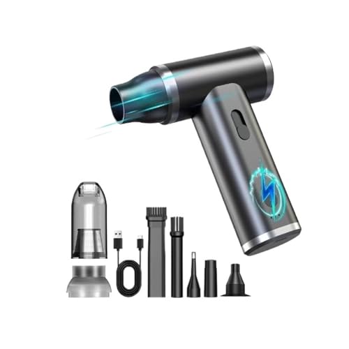 AMRTTWY Tragbarer Luftstaubgebläse. 2 STÜCKE LED-Anzei Bürstenloser Jet-Fan Elektrischer Luftsaur Mini-Fan Entfernung Jet-Trockenbläse Handheld-Kompression .Mini Staubgebläse(Black 4) von AMRTTWY
