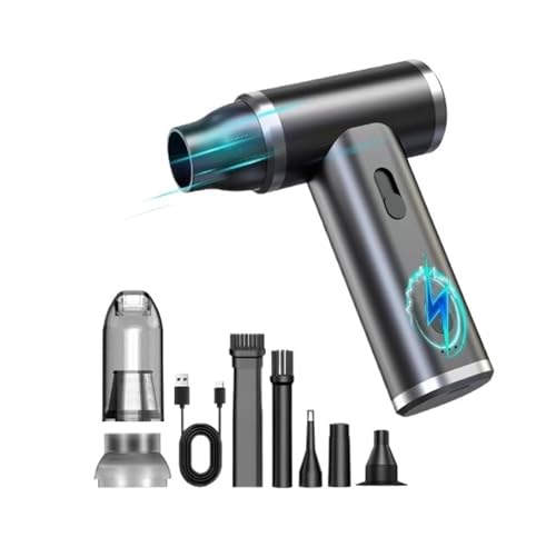 AMRTTWY Tragbarer Luftstaubgebläse. 2 STÜCKE LED-Anzei Bürstenloser Jet-Fan Elektrischer Luftsaur Mini-Fan Entfernung Jet-Trockenbläse Handheld-Kompression .Mini Staubgebläse(Black 4) von AMRTTWY