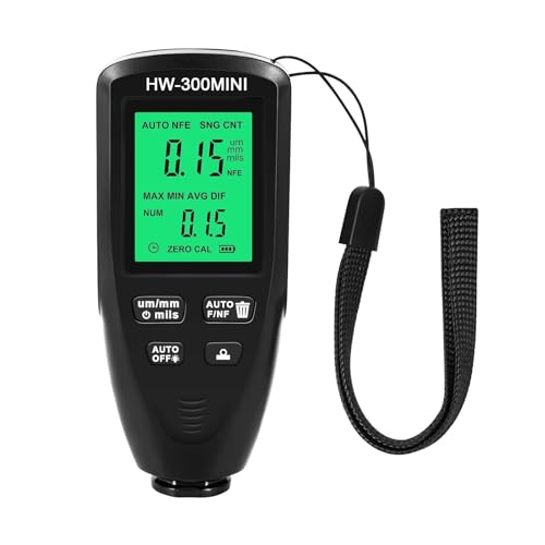 Digitales Dickenmessgerät, Mini Tragbares Schichtdickenmessgerät Hochpräzises Autolack-Filmdickenmessgerät 0-2000UM Autolack-Dickenmessgerät,Industrie(Black) von AMRTTWY