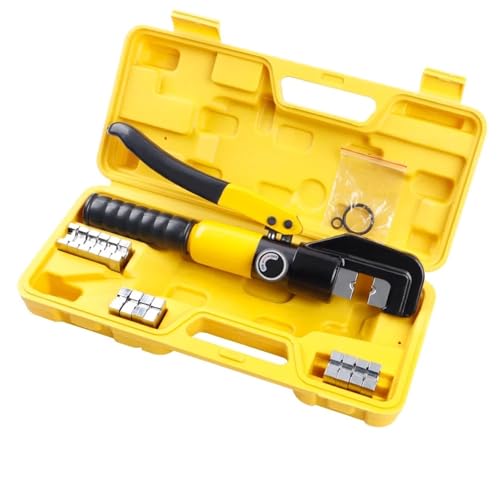 Manuelles hydraulisches Crimpwerkzeug, 4-70mm² Hause Hydraulische Zange Druck 10T Crimpen Werkzeuge DIY Kabel Terminal Verdrahtung Cordless von AMRTTWY