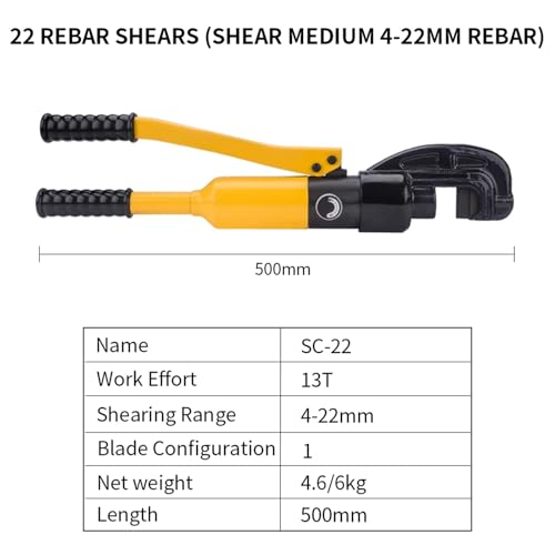 Manuelles hydraulisches Crimpwerkzeug, SC-12/16/22 Hydraulic Shears Cutting Machine Portable Rebar Scissors Manual Hand Tools(SC-22) von AMRTTWY