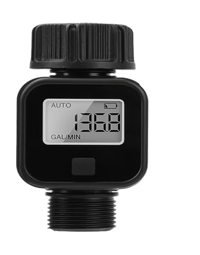 Wasserdurchflussmesser, HD-LCD-Bildschirm Wasserdurchflussmesser Multifunktionaler IPX6 Echtzeit-Überprüfung Elektronischer Wasserdurchflussrekorder Wasserzähler for die Gartenarbeit für die Gartensch von AMRTTWY
