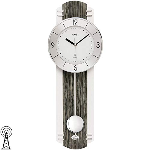 AMS 5294 Wanduhr Funk Funkwanduhr mit Pendel Schwarz Graue Holz Optik Pendeluhr AMS 5294 Wanduhr Funk Funkwanduhr mit Pendel Schwarz Graue Holz Optik Pendeluhr von AMS
