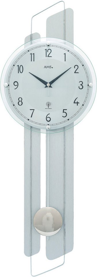 AMS Funk-Pendelwanduhr (Quarzuhr,Holzgehäuse,Esszimmer,Wohnzimmer,Made in Germany) von AMS
