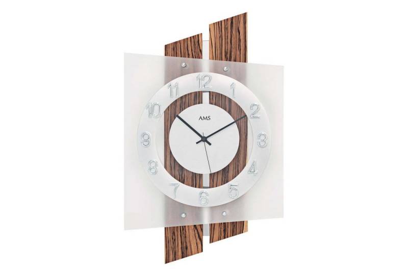 AMS Funkwanduhr AMS Funk-Wanduhr Holz von AMS
