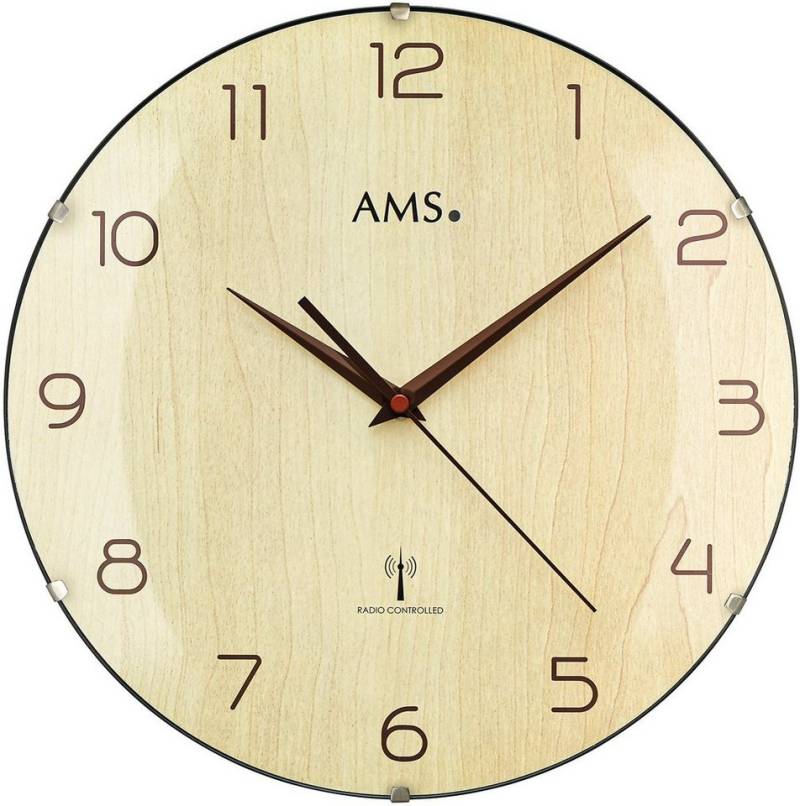 AMS Funkwanduhr F5557 (Quarzuhr,Wohnzimmer,Esszimmer,Küche,Arbeitszimmer,Büro, Flur) von AMS