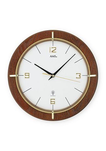 AMS Funkwanduhr F5832 (Quarzuhr,Holz,Wohnzimmer,Esszimmer,Küche,Arbeitszimmer,Büro,Flur) von AMS