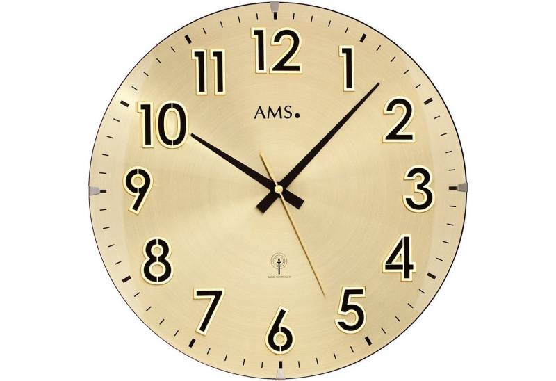 AMS Funkwanduhr F5974 (Quarzuhr,Holz,Wohnzimmer,Esszimmer,Küche,Arbeitszimmer,Büro,Flur) von AMS