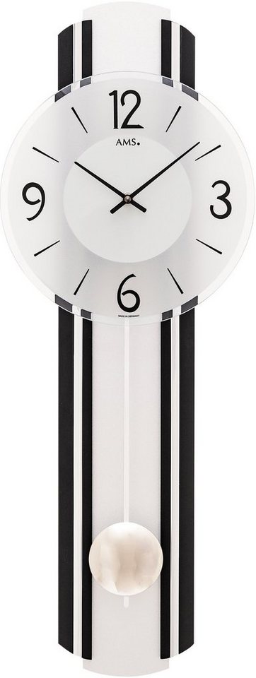 AMS Pendelwanduhr W7231 (Quarzuhr,Holzgehäuse,Esszimmer,Wohnzimmer,Made in Germany) von AMS