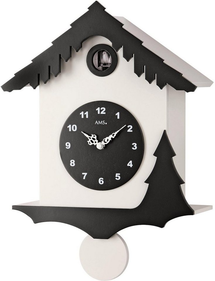AMS Pendelwanduhr W7391 (Quarzuhr,Holzgehäuse,Esszimmer,Wohnzimmer) von AMS