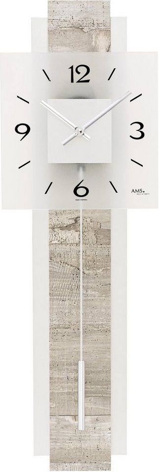 AMS Pendelwanduhr W7471 (Quarzuhr,Holzgehäuse,Esszimmer,Wohnzimmer) von AMS