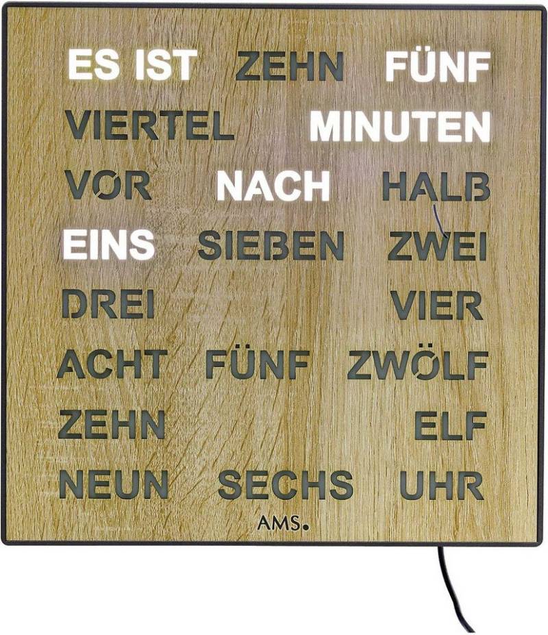AMS Tischuhr digitale Wortuhr Deutsch LED-Anzeige 28 x 28 cm - AMS Modell: 1237 AMS Tischuhr digitale Wortuhr Deutsch LED-Anzeige 28 x 28 cm - AMS Modell: 1237 von AMS