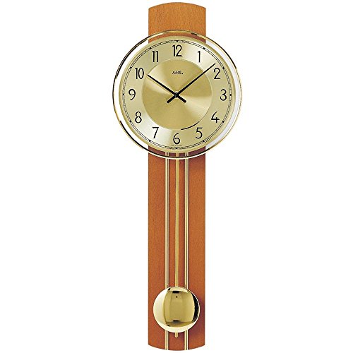 AMS Wanduhr 7115/9 Quarz mit Pendel Metallpendel Holz Pendeluhr Massivholz kirschbaumfarben lackiert AMS Wanduhr 7115/9 Quarz mit Pendel Metallpendel Holz Pendeluhr Massivholz kirschbaumfarben lackiert von AMS
