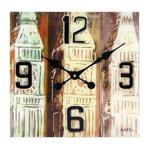 home24 Wanduhr Birri Glas / Kunststoff 40 x 40 x 3cm Multicolor von home24