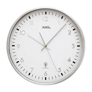 AMS Wanduhr Con Con Aluminium Ø 32 cm Silber/Weiß von AMS