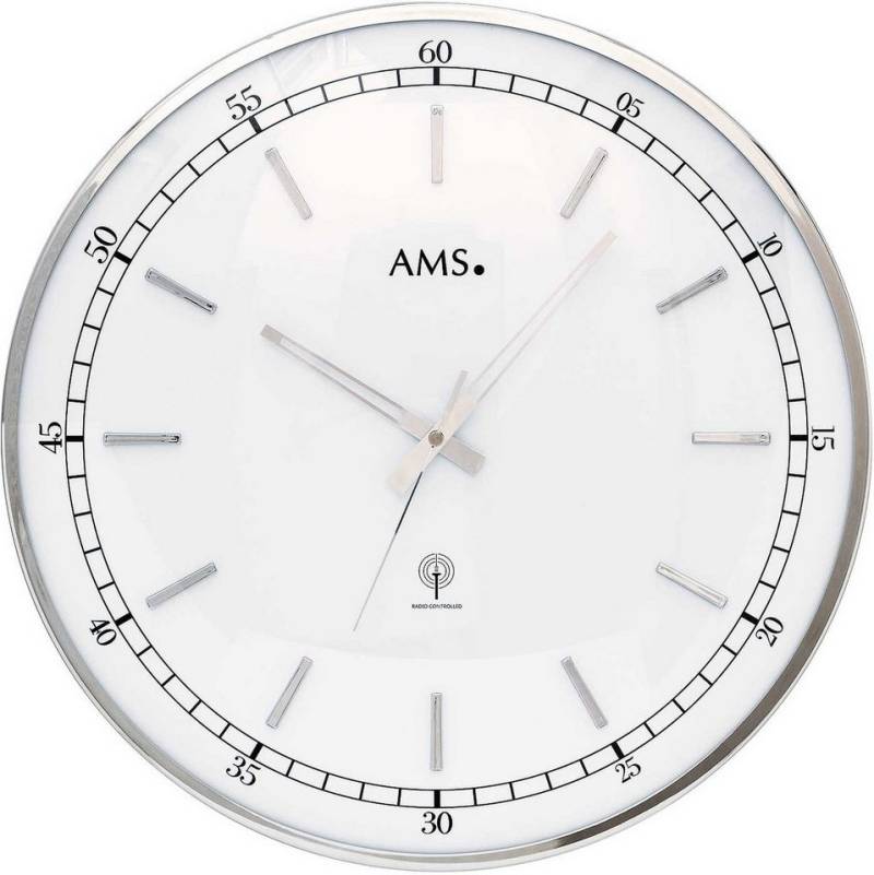 AMS Wanduhr Funkwanduhr modern Gehäusedurchmesser 40 cm - AMS Modell: 5608 von AMS