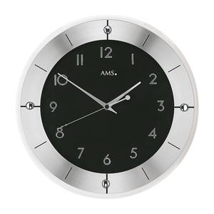 AMS Wanduhr Garza Kunststoff/Aluminium Ø 31 cm Silber/Schwarz von AMS