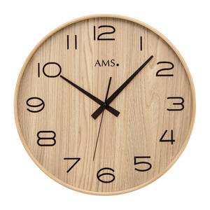 AMS Wanduhr Jardins II Holzwerkstoff Ø 40 cm Braun von AMS