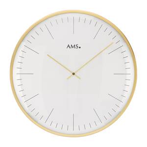 AMS Wanduhr Myponga Aluminium Ø 40 cm Messing/Weiß von AMS