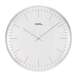 AMS Wanduhr Myponga Aluminium Ø 40 cm Silber/Weiß von AMS