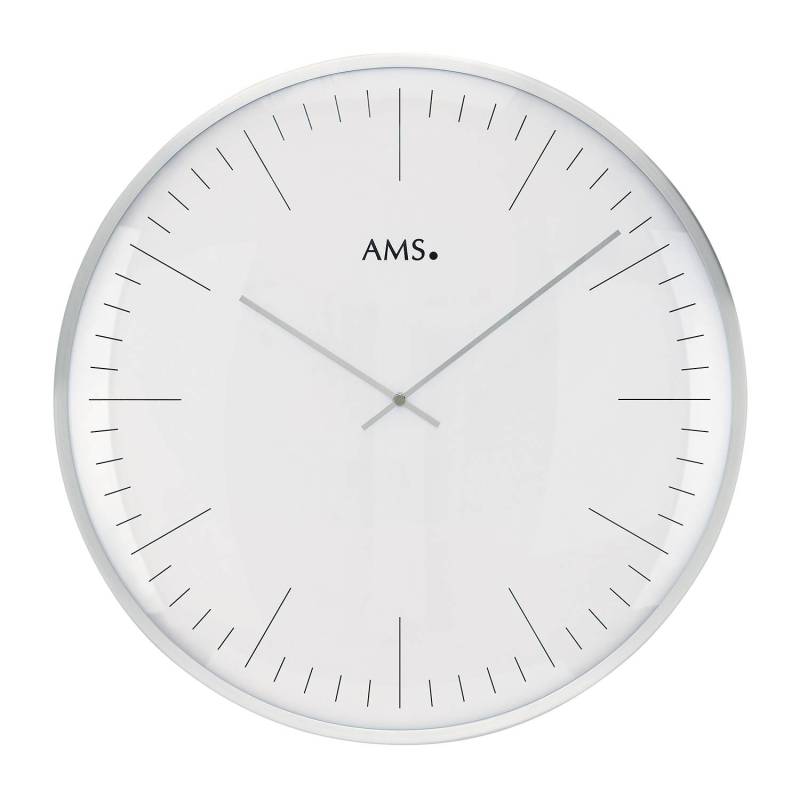 AMS Wanduhr Myponga Aluminium Ø 40 cm Silber/Weiß von AMS