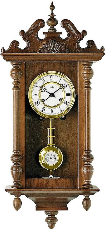 AMS Wanduhr Pendeluhr geschnitzter Aufsatz, Nussbaum - AMS Modell: 617/1 AMS Wanduhr Pendeluhr geschnitzter Aufsatz, Nussbaum - AMS Modell: 617/1 von AMS