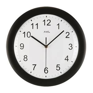 AMS Wanduhr Vandel Kunststoff Ø 30 cm Weiß/Schwarz von AMS