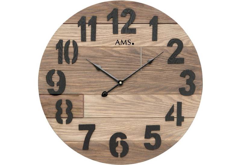 AMS Wanduhr W9569 (Quarzuhr,Holz,Wohnzimmer,Esszimmer,Küche,Arbeitszimmer,Büro,Flur) AMS Wanduhr W9569 (Quarzuhr,Holz,Wohnzimmer,Esszimmer,Küche,Arbeitszimmer,Büro,Flur) von AMS