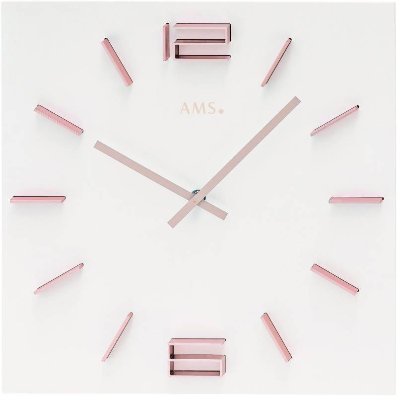 AMS Wanduhr W9592 (Quarzuhr,Holz,Wohnzimmer,Esszimmer,Küche,Arbeitszimmer,Büro,Flur) von AMS