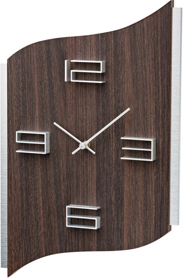 AMS Wanduhr W9612 (Quarzuhr,Holz,Wohnzimmer,Esszimmer,Küche,Arbeitszimmer,Büro,Flur) von AMS