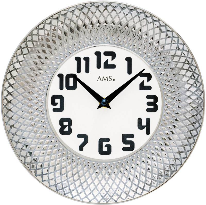 AMS Wanduhr W9614 (Quarzuhr,Keramik,Wohnzimmer,Esszimmer,Küche,Arbeitszimmer,Büro,Flur) von AMS