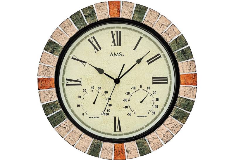 AMS Wanduhr W9620 (Quarzuhr, Resin,Wohnzimmer,Esszimmer,Küche,Arbeitszimmer,Büro, Flur) von AMS