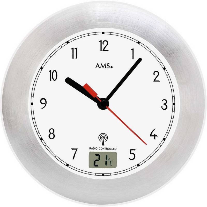 AMS Wanduhr moderne Funkwanduhr für das Badezimmer - AMS Modell: 5920 von AMS