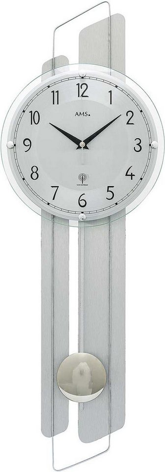 AMS Wanduhr moderne Pendeluhr mit Almheu-Einlage - AMS Modell: 5330 AMS Wanduhr moderne Pendeluhr mit Almheu-Einlage - AMS Modell: 5330 von AMS
