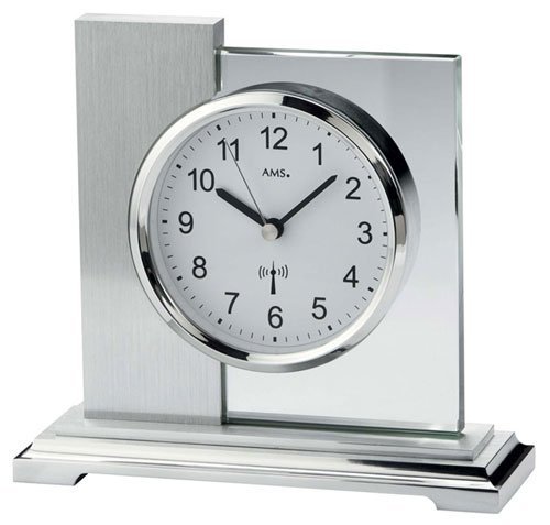Moderne Tischuhr mit Funkwerk, batterie betrieben - Modern Style - AMS 5140 by AMS von AMS