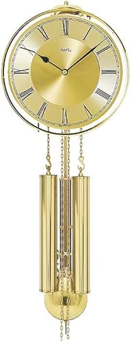 Pendeluhr AMS 356 Wanduhr mit Pendel Gehäuse Messing by AMS Pendeluhr AMS 356 Wanduhr mit Pendel Gehäuse Messing by AMS von AMS