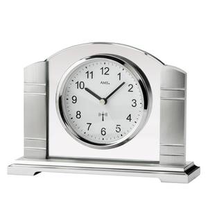 home24 Tischuhr Timmel Aluminium, gebürstet 19 x 14 x 6cm Silber/Silber von home24